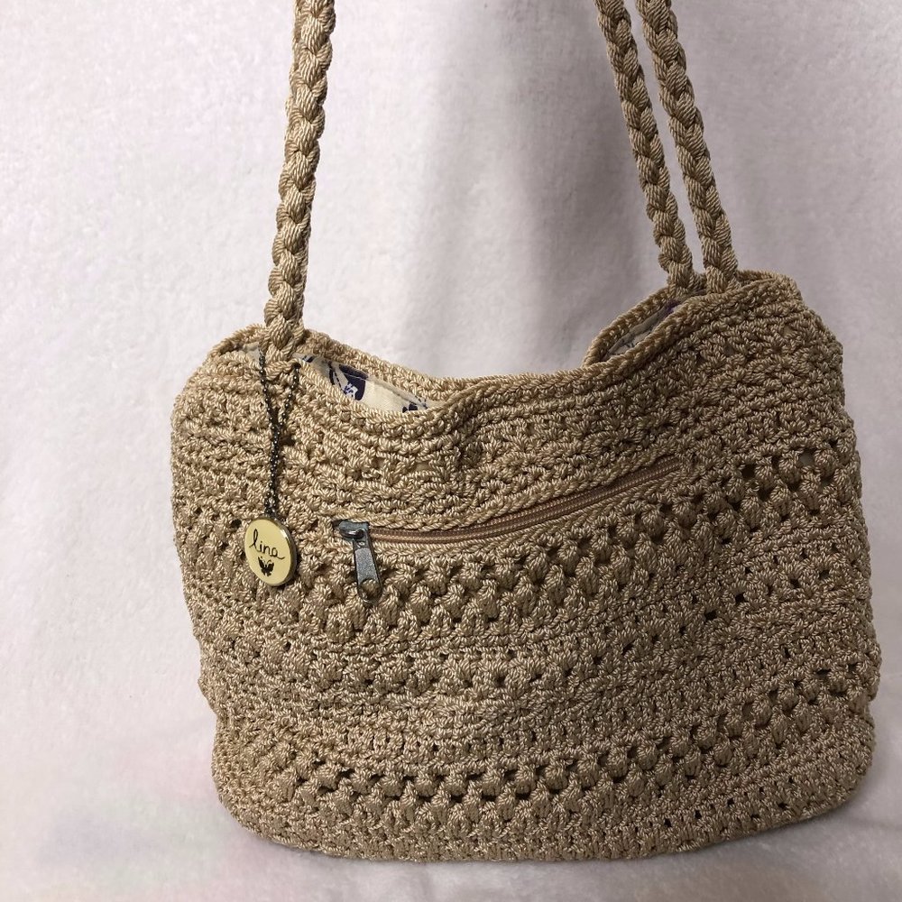 Lina Womens Tan Natural Woven  Shoulder Bag OS